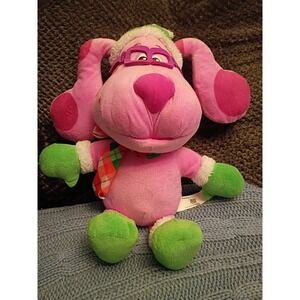 Nickelodeon BLUE'S CLUES & YOU! Plush Pink Holiday Santa 16" Stuffed Animal Dog